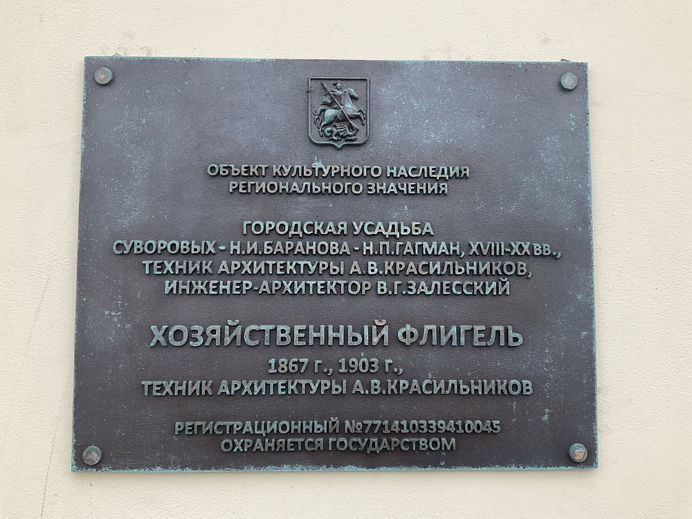 Городская Усадьба Суворовых - Н.И. Баранова - Н.П. Гагман - 2